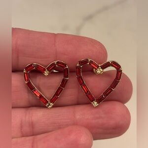 Heart-Shaped Red Earrings